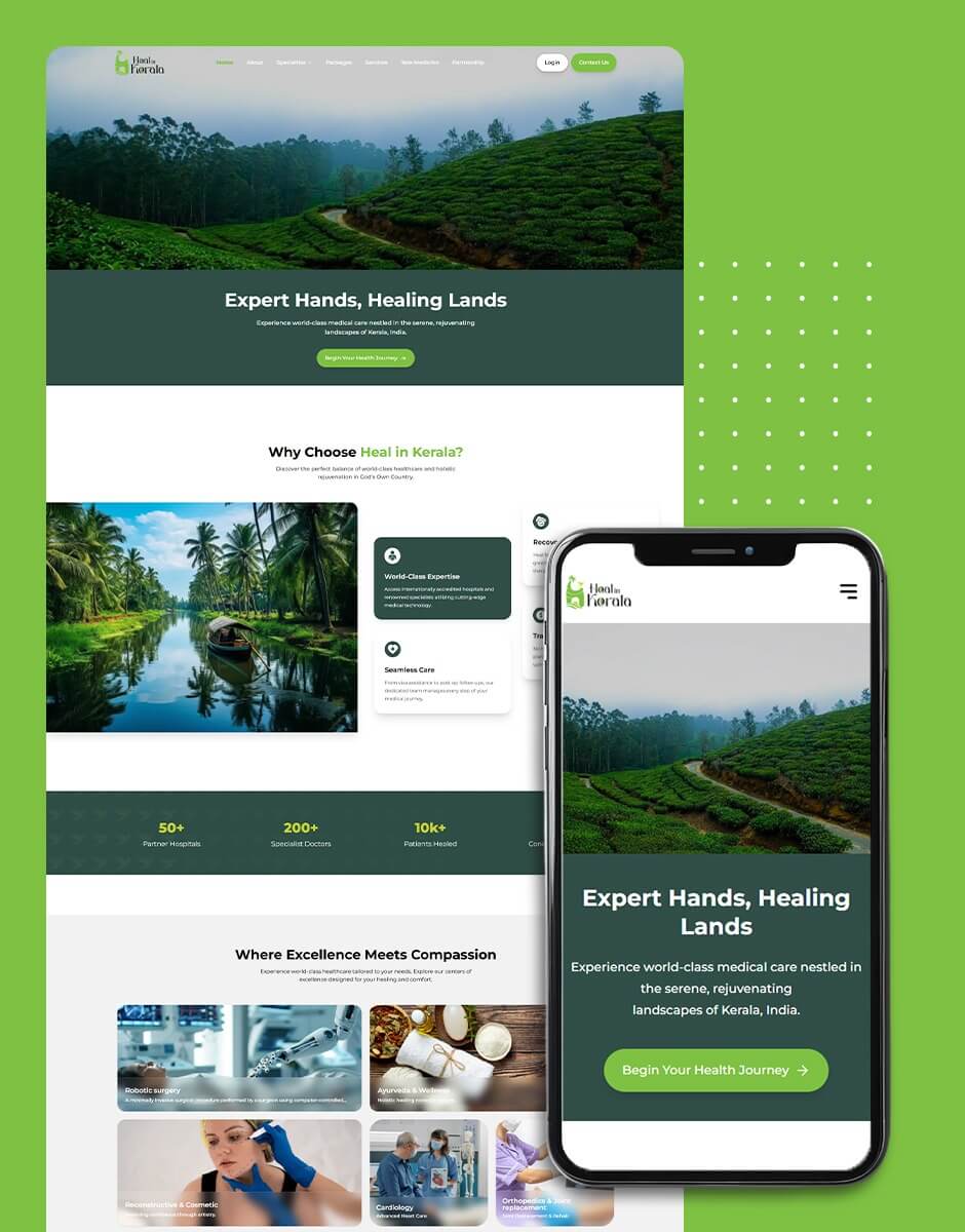 Heal in Kerala - web design