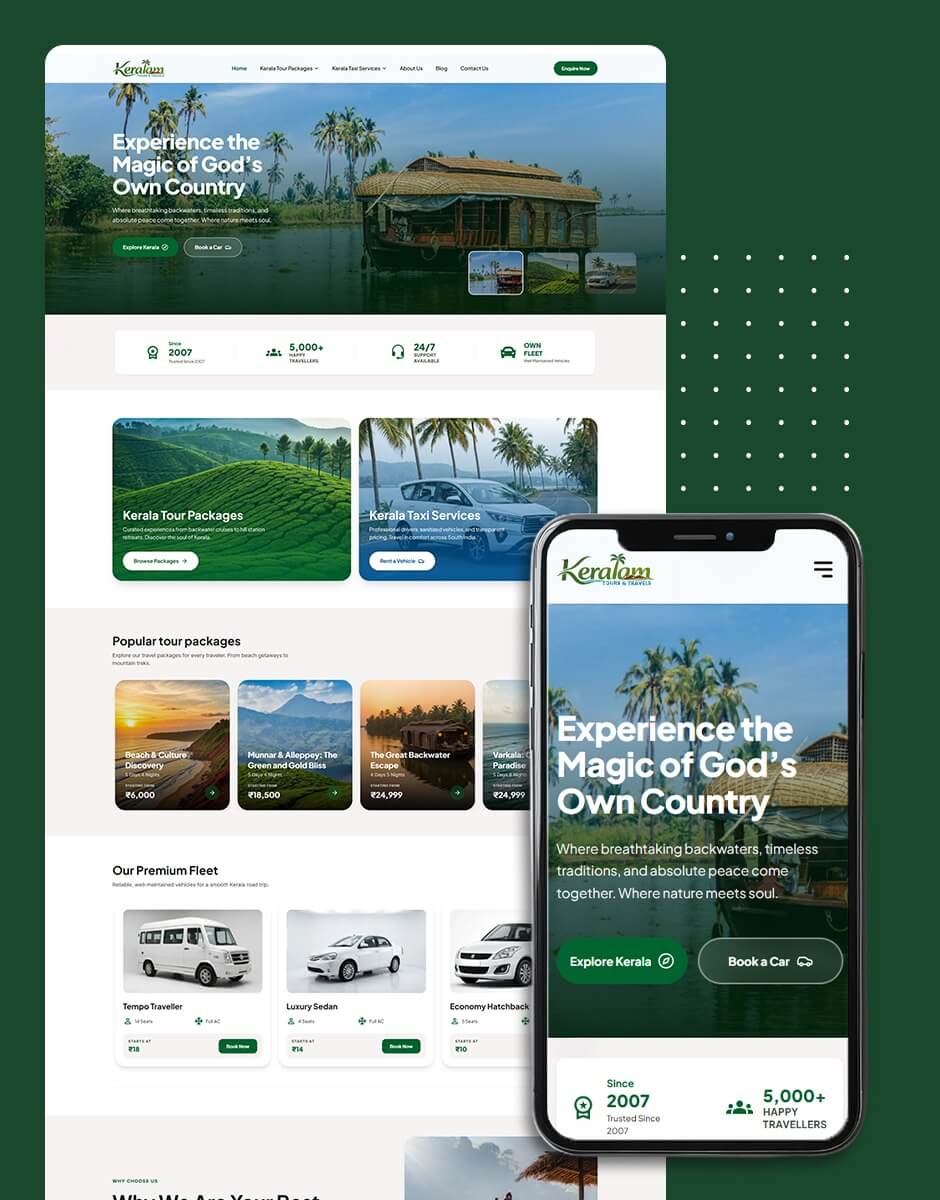 Keralam Tours - web design