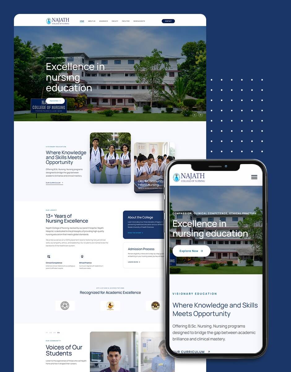 Najath Nursing College - web design