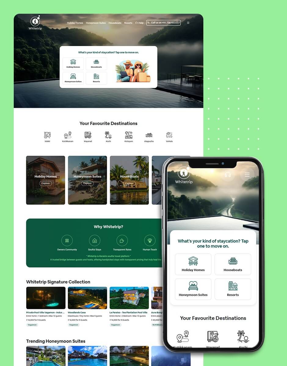 website design for whitetrip